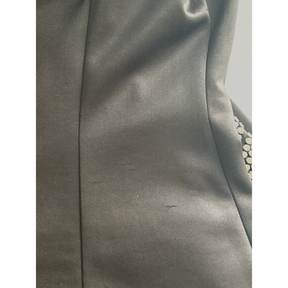 Established 1962 Black & Tan Print Sheath Dress Size 16 Cap Sleeves Back Zipper - Picture 11 of 12